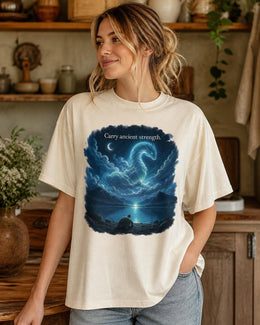 Carry Ancient Strength Shirt, Turtle Dragon Graphic Tee, Motivational Animal Shirt, Fantasy Comfort Colors T-Shirt