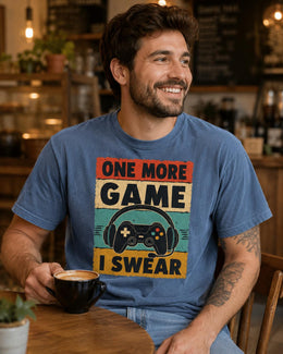 One More Game I Swear Shirt, Funny Gamer Tee, Video Game Shirt, Gaming Gift, Comfort Colors T-Shirt