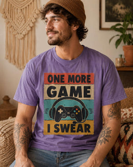 One More Game I Swear Shirt, Funny Gamer Tee, Video Game Shirt, Gaming Gift, Comfort Colors T-Shirt