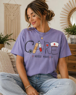Care Nurse Mode Shirt, Nurse Shirt, Registered Nurse Gift, Nursing Student Tee, Healthcare Worker Comfort Colors T-Shirt