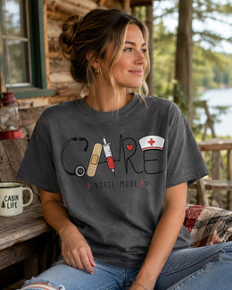 Care Nurse Mode Shirt, Nurse Shirt, Registered Nurse Gift, Nursing Student Tee, Healthcare Worker Comfort Colors T-Shirt