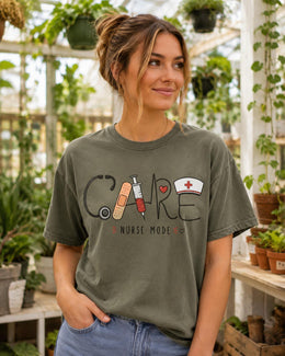 Care Nurse Mode Shirt, Nurse Shirt, Registered Nurse Gift, Nursing Student Tee, Healthcare Worker Comfort Colors T-Shirt