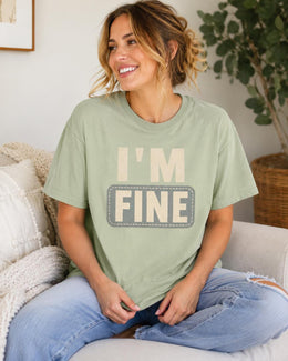 I'm Fine Shirt, Funny Mental Health Tee, Sarcastic Shirt, Anxiety Humor Shirt, Introvert Comfort Colors T-Shirt