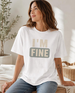 I'm Fine Shirt, Funny Mental Health Tee, Sarcastic Shirt, Anxiety Humor Shirt, Introvert Comfort Colors T-Shirt