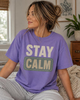 Stay Calm Shirt, Funny Mental Health Tee, Anxiety Humor Shirt, Introvert Shirt, Self Care Comfort Colors T-Shirt