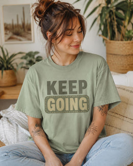 Keep Going Shirt, Funny Mental Health Tee, Anxiety Humor Shirt, Introvert Shirt, Self Care Comfort Colors T-Shirt