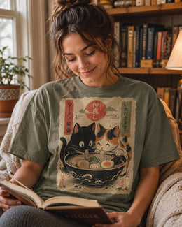Ramen Cats Shirt, Cute Cat Noodles Tee, Japanese Food Shirt, Anime Cat Lover Gift, Comfort Colors T-Shirt
