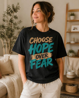 Choose Hope Over Fear Shirt, Motivational Shirt, Inspirational Tee, Self Care Comfort Colors T-Shirt, Encouragement Gift