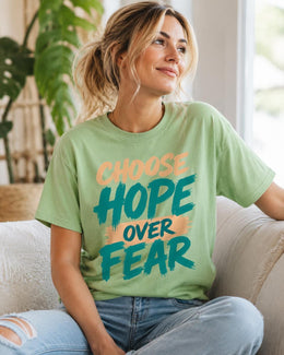 Choose Hope Over Fear Shirt, Motivational Shirt, Inspirational Tee, Self Care Comfort Colors T-Shirt, Encouragement Gift