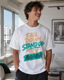 Fall Down Stand Up Try Again Shirt, Motivational Shirt, Inspirational Tee, Self Care Comfort Colors T-Shirt