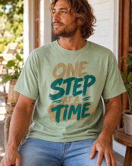 One Step At A Time Shirt, Motivational Shirt, Inspirational Tee, Positive Self Care Comfort Colors T-Shirt