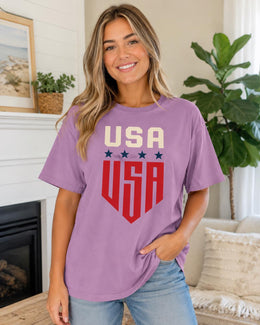 USA Shirt, Patriotic USA Tee, American Flag Shirt, 4th of July Shirt, Comfort Colors Patriotic T-Shirt