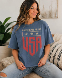 American Pride USA Shirt, Patriotic Shirt, 4th of July Tee, Red White Blue Comfort Colors T-Shirt, USA Gift