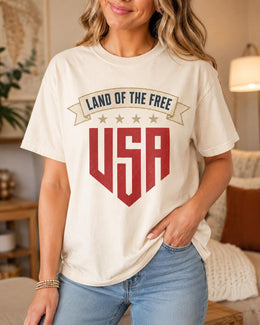 Land Of The Free USA Shirt, Patriotic Shirt, 4th Of July Tee, American Flag Comfort Colors T-Shirt, USA Gift