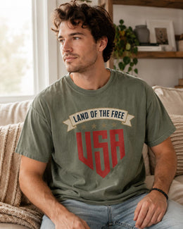 Land Of The Free USA Shirt, Patriotic Shirt, 4th Of July Tee, American Flag Comfort Colors T-Shirt, USA Gift