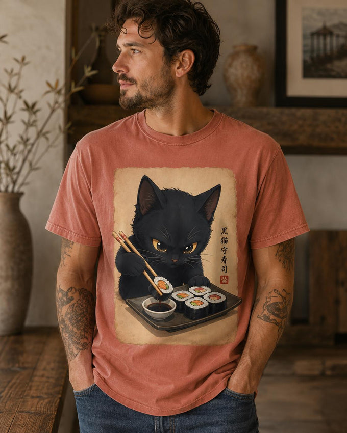Black Cat Sushi Shirt