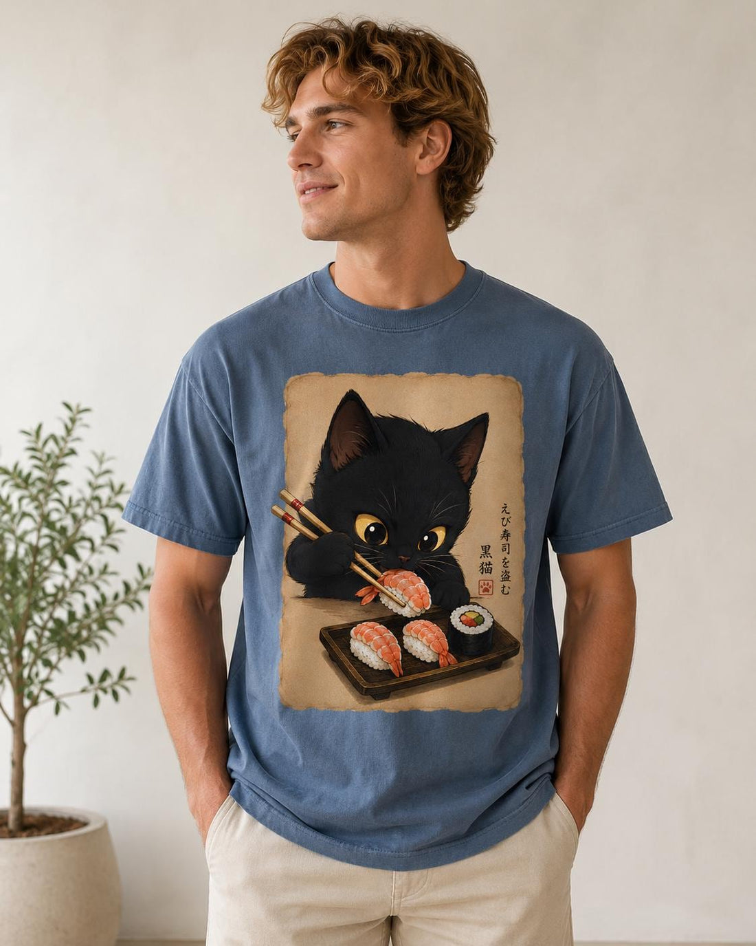 Black Cat Sushi Shirt