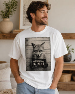Fox Mugshot Shirt, Funny Fox Shirt, Sarcastic Animal Tee, Wildlife Lover Comfort Colors T-Shirt, Fox Gift