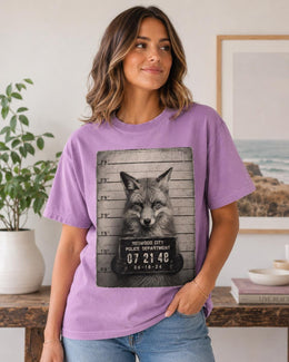 Fox Mugshot Shirt, Funny Fox Shirt, Sarcastic Animal Tee, Wildlife Lover Comfort Colors T-Shirt, Fox Gift