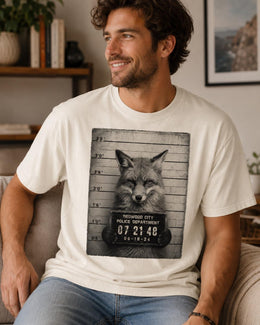 Fox Mugshot Shirt, Funny Fox Shirt, Sarcastic Animal Tee, Wildlife Lover Comfort Colors T-Shirt, Fox Gift