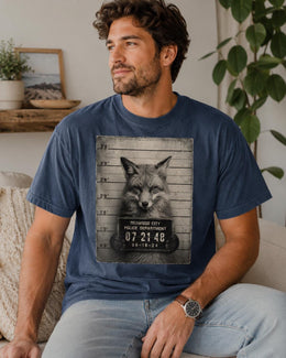 Fox Mugshot Shirt, Funny Fox Shirt, Sarcastic Animal Tee, Wildlife Lover Comfort Colors T-Shirt, Fox Gift