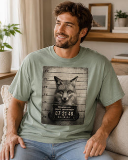 Fox Mugshot Shirt, Funny Fox Shirt, Sarcastic Animal Tee, Wildlife Lover Comfort Colors T-Shirt, Fox Gift