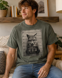 Fox Mugshot Shirt, Funny Fox Shirt, Sarcastic Animal Tee, Wildlife Lover Comfort Colors T-Shirt, Fox Gift
