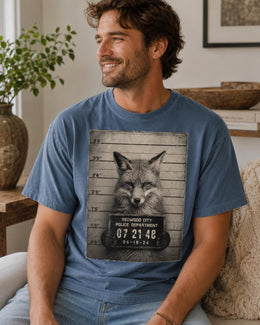 Fox Mugshot Shirt, Funny Fox Shirt, Sarcastic Animal Tee, Wildlife Lover Comfort Colors T-Shirt, Fox Gift