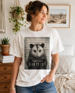 Opossum Mugshot Shirt, Funny Possum Shirt, Trash Animal Tee, Sarcastic Wildlife Comfort Colors T-Shirt, Possum Gift
