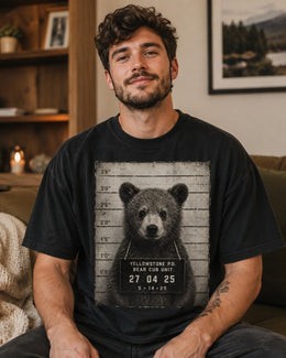 Bear Mugshot Shirt, Funny Bear Shirt, Sarcastic Animal Tee, Wildlife Lover Comfort Colors T-Shirt, Bear Cub Gift