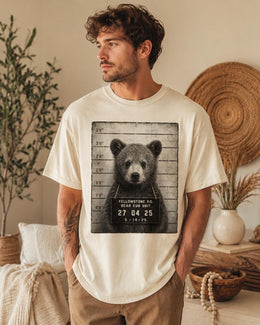 Bear Mugshot Shirt, Funny Bear Shirt, Sarcastic Animal Tee, Wildlife Lover Comfort Colors T-Shirt, Bear Cub Gift