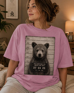 Bear Mugshot Shirt, Funny Bear Shirt, Sarcastic Animal Tee, Wildlife Lover Comfort Colors T-Shirt, Bear Cub Gift