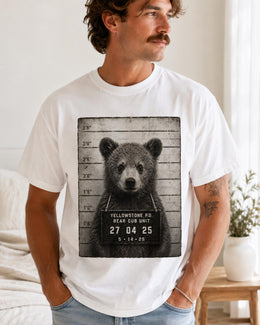 Bear Mugshot Shirt, Funny Bear Shirt, Sarcastic Animal Tee, Wildlife Lover Comfort Colors T-Shirt, Bear Cub Gift