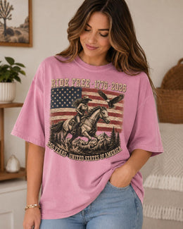 Ride Free 1776 Shirt, Patriotic Horse Shirt, USA 250 Years Tee, Western America Comfort Colors T-Shirt