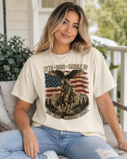 Saddle Up 1776 Shirt, American Legacy Tee, USA 250 Years Patriotic Western Horse Comfort Colors T-Shirt