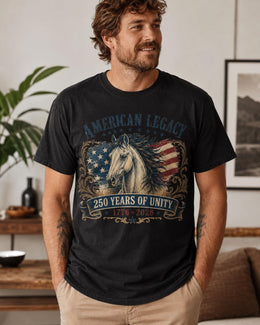 American Legacy Horse Shirt, USA 250 Years Unity Tee, Patriotic Western Comfort Colors T-Shirt, 1776 Gift