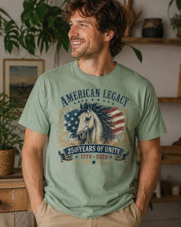 American Legacy Horse Shirt, USA 250 Years Unity Tee, Patriotic Western Comfort Colors T-Shirt, 1776 Gift