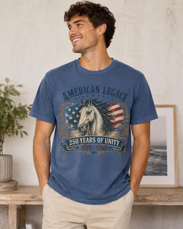 American Legacy Horse Shirt, USA 250 Years Unity Tee, Patriotic Western Comfort Colors T-Shirt, 1776 Gift