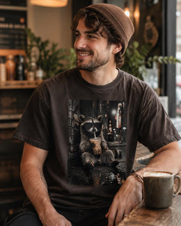 Raccoon Boba Tea Shirt, Funny Trash Panda Tee, Bubble Tea Lover Comfort Colors T-Shirt, Cute Animal Gift