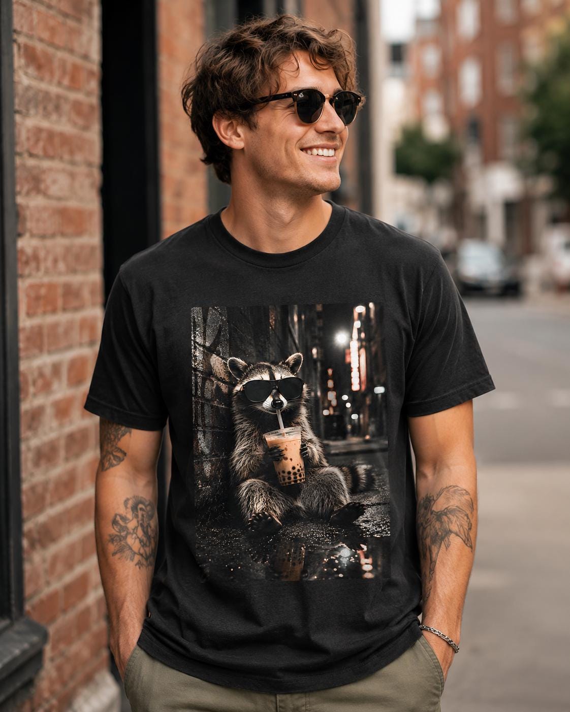 Raccoon Boba Tea Shirt