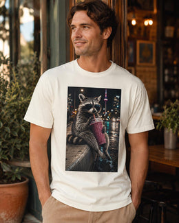 Raccoon Smoothie Shirt, Funny Trash Panda Tee, Cute Animal Comfort Colors T-Shirt, Berry Drink Lover Gift