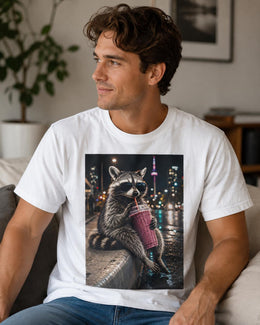 Raccoon Smoothie Shirt, Funny Trash Panda Tee, Cute Animal Comfort Colors T-Shirt, Berry Drink Lover Gift