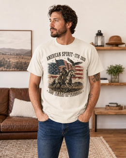 American Spirit 1776 Shirt, USA 250 Years Tee, Patriotic Western Horse Comfort Colors T-Shirt, Freedom Gift