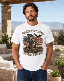 American Spirit 1776 Shirt, USA 250 Years Tee, Patriotic Western Horse Comfort Colors T-Shirt, Freedom Gift
