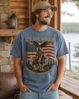 Saddle Up 1776 Shirt, American Legacy Tee, USA 250 Years Patriotic Western Horse Comfort Colors T-Shirt