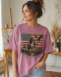 Freedom Ranch 1776 Shirt, Proud To Ride Tee, USA 250 Years Patriotic Western Horse Comfort Colors T-Shirt