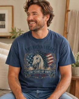 American Legacy Horse Shirt, USA 250 Years Unity Tee, Patriotic Western Comfort Colors T-Shirt, 1776 Gift