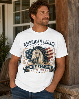 American Legacy Horse Shirt, USA 250 Years Unity Tee, Patriotic Western Comfort Colors T-Shirt, 1776 Gift