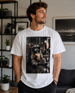 Raccoon Boba Tea Shirt, Funny Trash Panda Tee, Bubble Tea Lover Comfort Colors T-Shirt, Cute Animal Gift