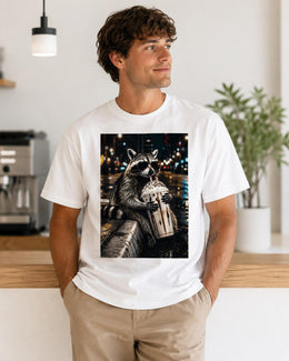 Raccoon Milkshake Shirt, Funny Trash Panda Tee, Coffee Frappuccino Comfort Colors T-Shirt, Cute Animal Gift